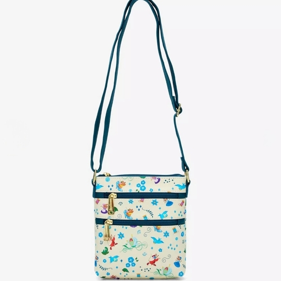 Loungefly Disney Cinderella Animal Friends Allover Print Crossbody Bag - Picture 2 of 6